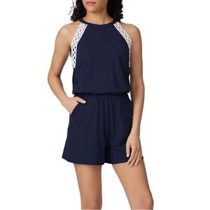 NWT Lilly Pulitzer LaLa Romper. Navy/White. Size XS.